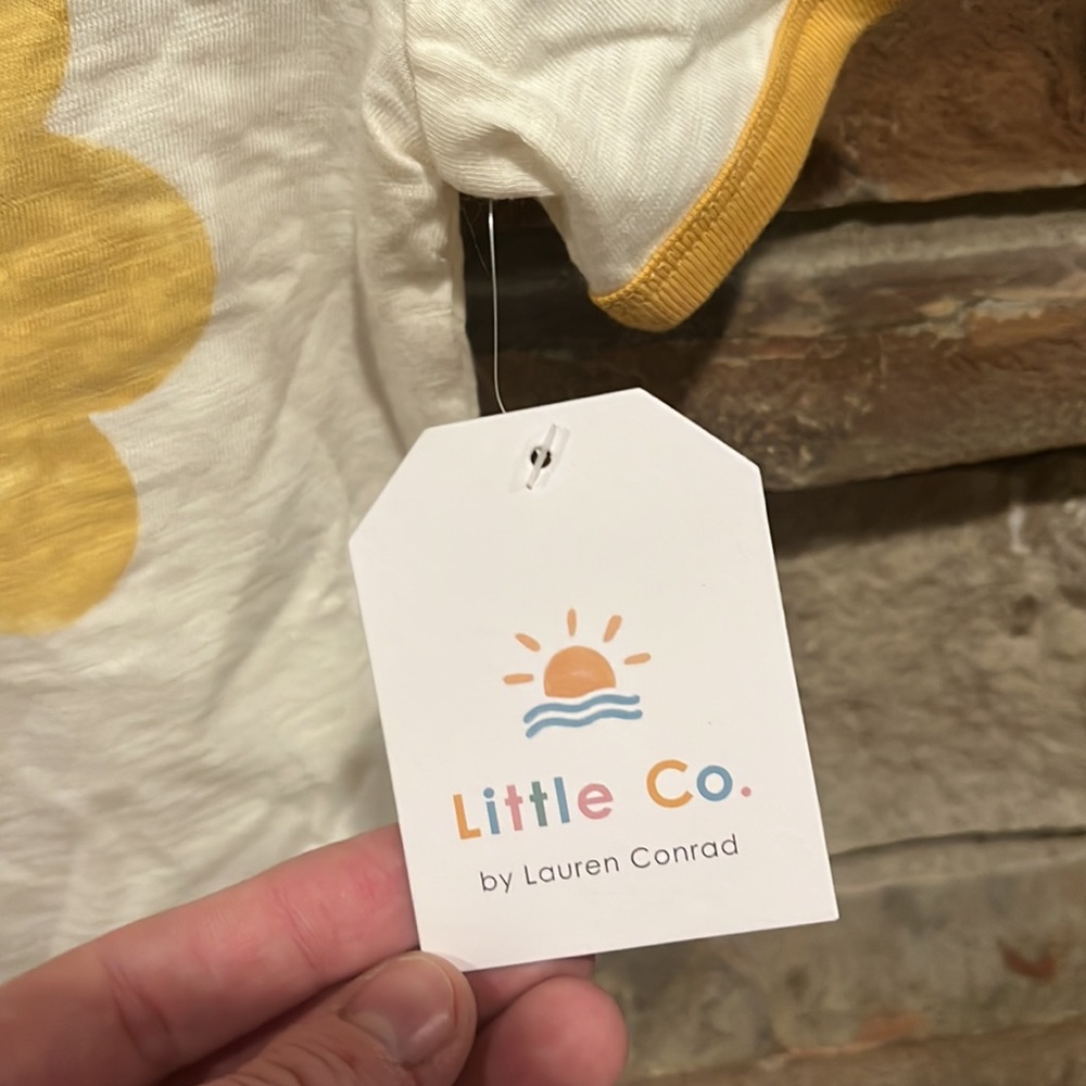 Little Co Yellow Flower Ringer Tee - Picture 3 of 5